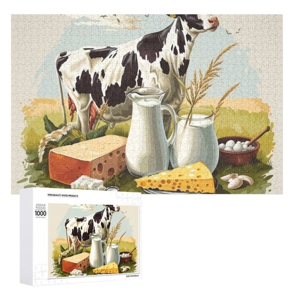 An impossible puzzle for adults to complete,Wooden Picture Puzzle Visual-guide-benefits-organic-dairy-products_13 Good for game night, challenging