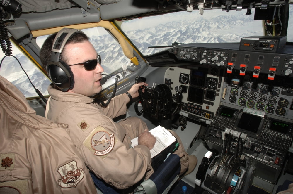 An instructor pilot flies a KC-135TR Stratotanker aircraft Canvas Art - Stocktrek Images (34 x 23)