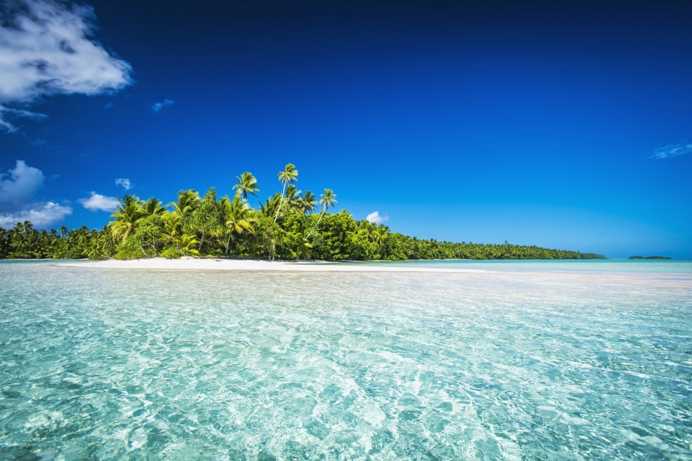 An island that forms part of the marine park near the Tuvalu mainland Tuvalu Canvas Art - David Kirkland Design Pics (19 x 12)