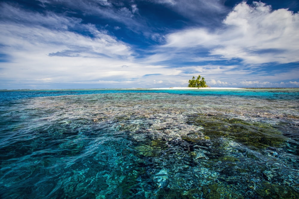 An island that forms part of the marine park near the Tuvalu mainland Tuvalu Canvas Art - David Kirkland Design Pics (38 x 24)