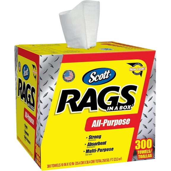 An item of Rags in a Box 300-Sheet Paper Towel Roll- Bulk DiscountF