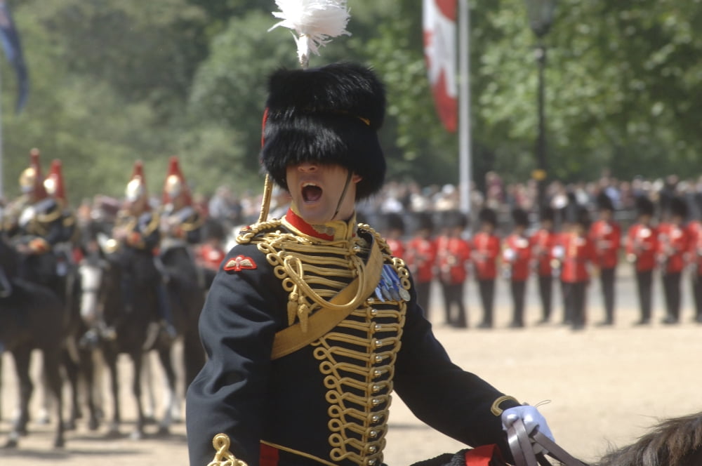 An officer shouts commands during the Trooping the Colour ceremony in London England Canvas Art - Andrew ChittockStocktrek Images (34 x 23)