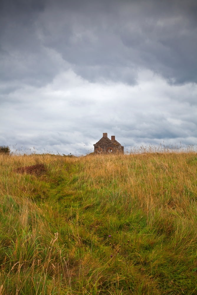 An old deserted cottage at Rosses Point County Sligo Ireland Canvas Art - Panoramic Images (36 x 12)