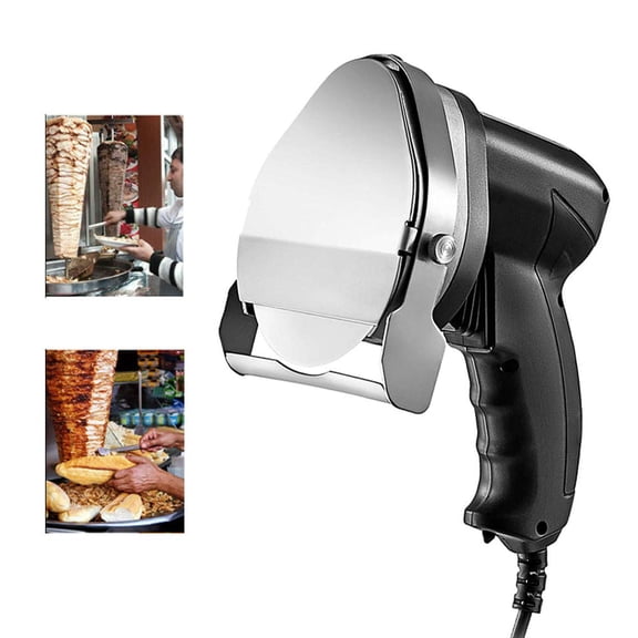 AnEssOil Electric Shawarma Doner Kebab Knife,Kebab Slicer Sliced Meat Gyros Cutter 2800RPM With 2 Blades For Cutting Turkish Kebab Lamb Turkey Y101