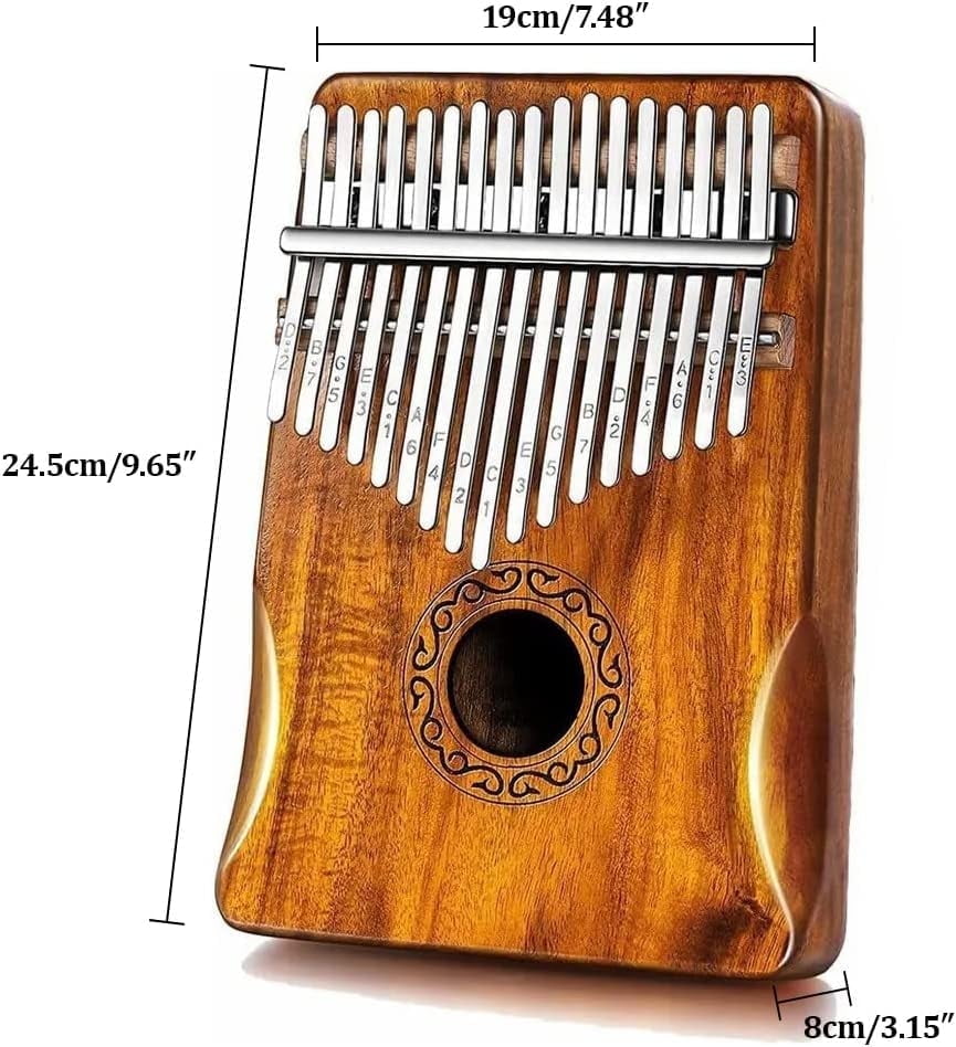 YUEWO Kalimba Thumb Piano 17 Keys Built-in Waterproof Protective Case, Portable Mbira Finger Piano Gift for Kids and Adult Beginners Wood color