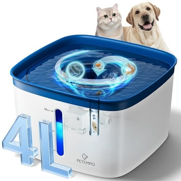DOMIPET 135oz/4L Pet Water Fountain, Automatic Cat Water Fountain with Pre-filter System, Dog Water Dispenser Bowl for Cats, Dogs, Indoor Multiple Pets