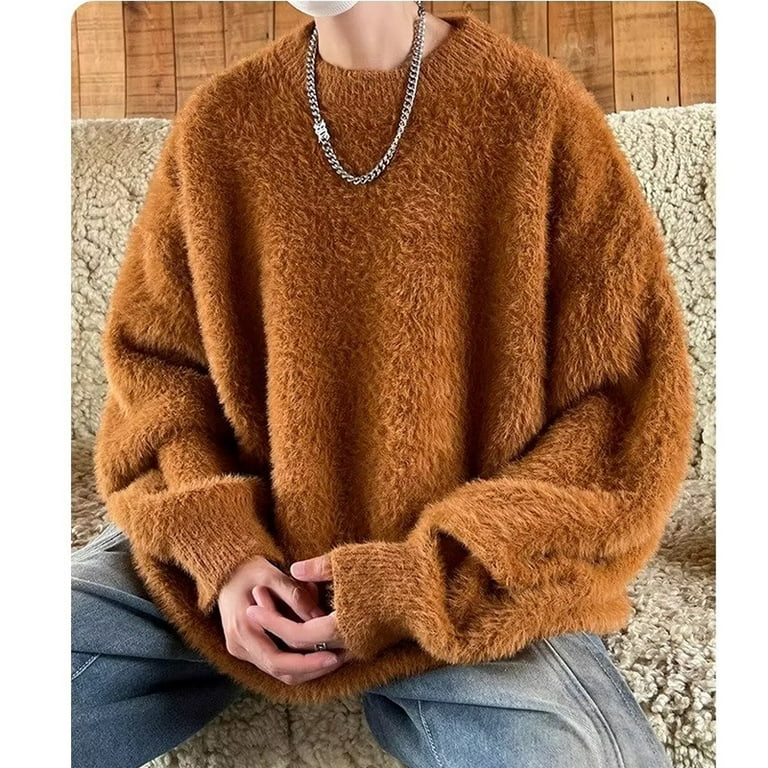 AnQingLueLv Mohair Sweaters Men Korean Thicken Warm Knitting AnQingLueLv Mohair Sweaters Men Korean Thicken Warm Knitting