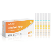 AnTester 10-in-1 Urine Test Strips 10 Parameters for Urinalysis - Rapid Tests for Ketosis, pH, Protein, UTI, Kidney and Liver Function-10 Count