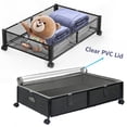thumbnail image 1 of AnTom Foldable Under Bed Storage with Wheels and Lid, Metal Underbed Under Sofa Organizer for Clothes, Blankets and Shoes  (1 Pack), 1 of 10
