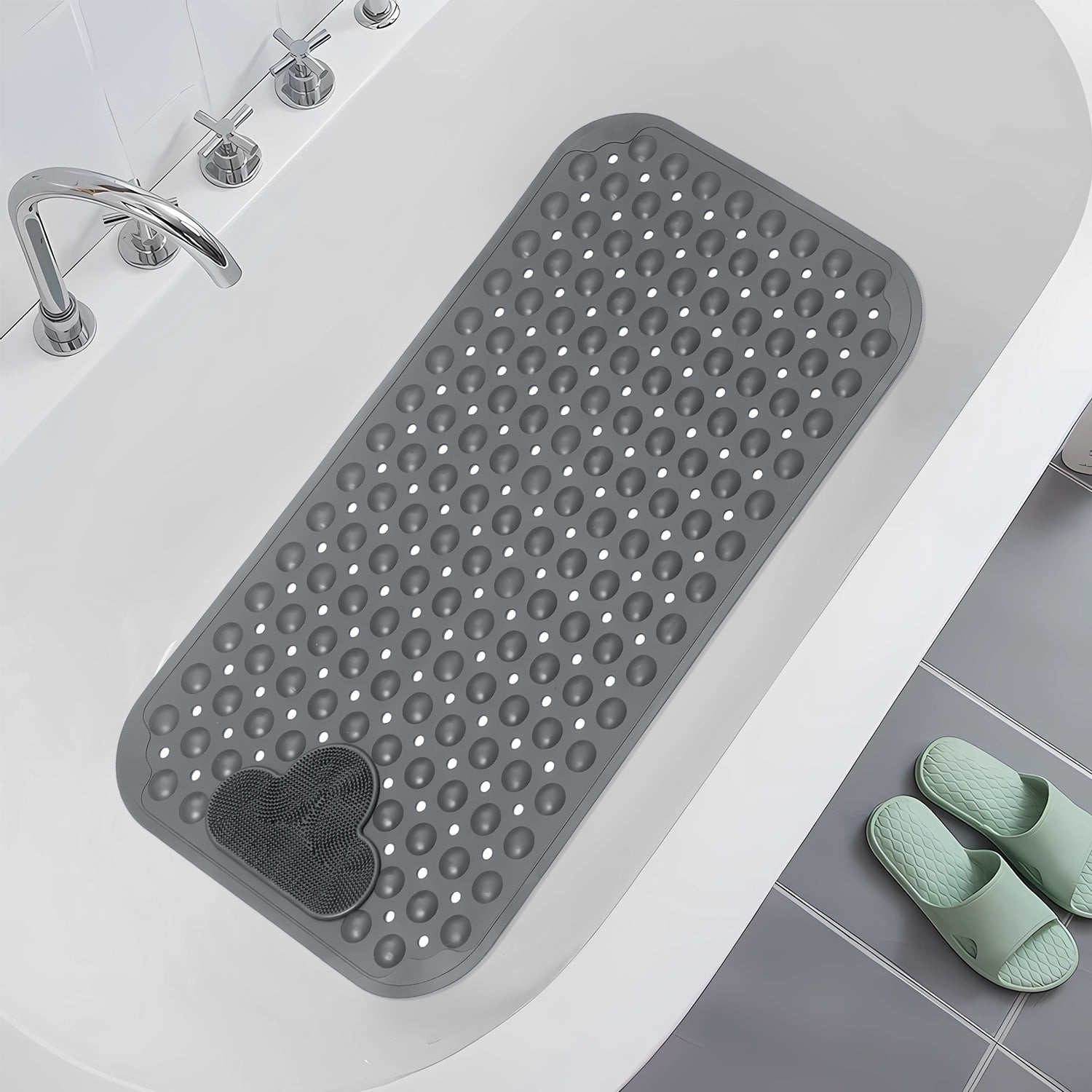 "AnTom BathTub Mat, AntiSlip, Machine Washable, NonSlip For Bathroom