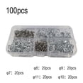 thumbnail image 1 of Ana 100PCS Stainless Steel Car Double Wire Fuel Line Hose Tube Spring Clamps Clips, 1 of 9