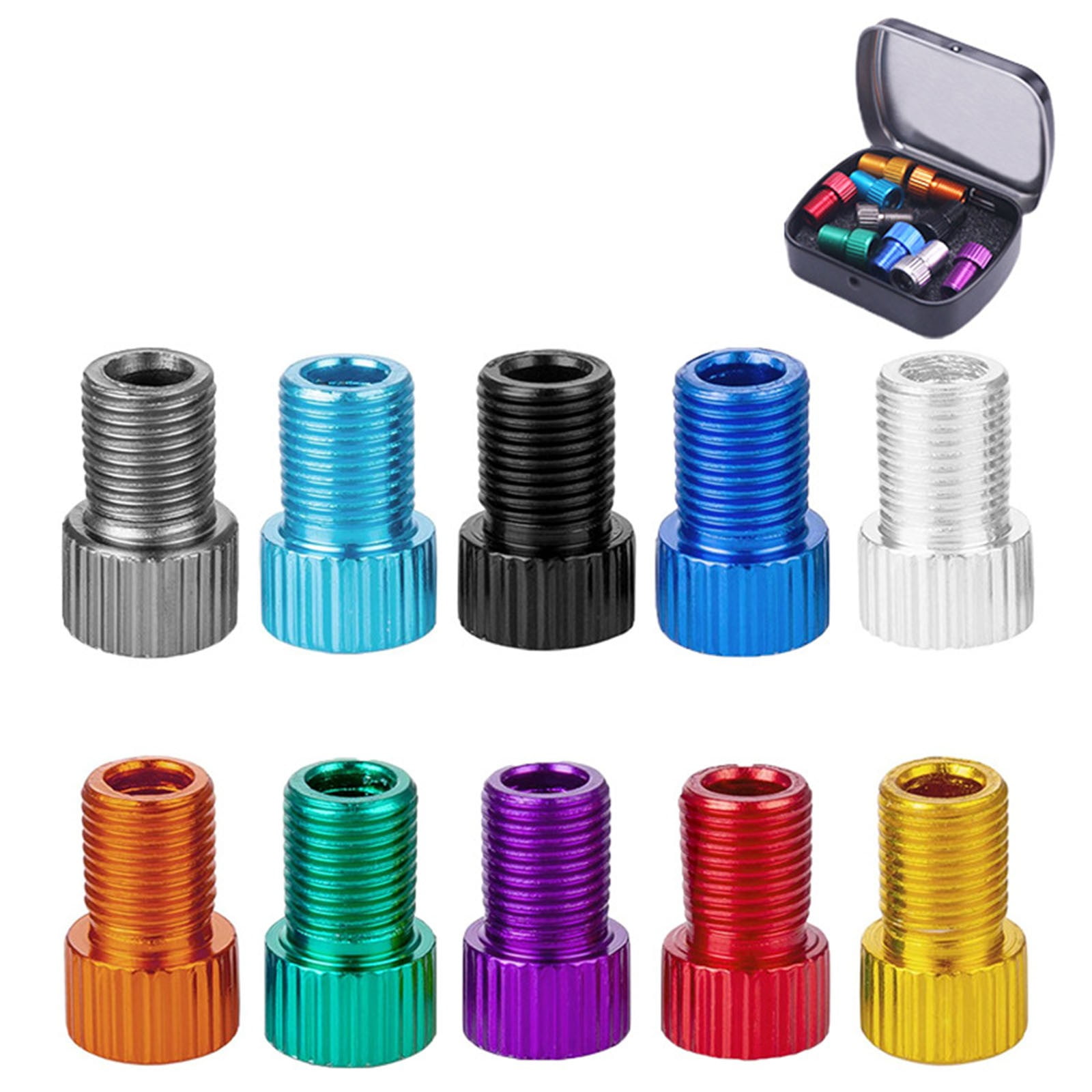 Ana 10pcs Bicycle Valve Adapter Air Nozzle Adapter Air Compressor
