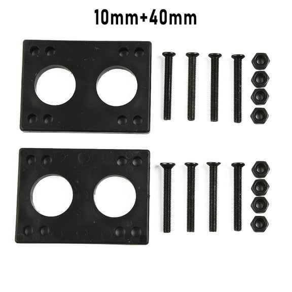 Ana 16Pcs 10mm Gasket Riser Pads +40mm Bolts For Skateboard Longboard Double Rocker Rubber Pads Metal Bolts 1Set 8 Screws 2 Spacers