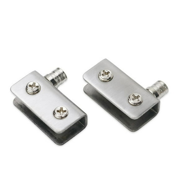 Ana 1pair Glass Door Hinges Cabinet Pivot Hinge Stainless Steel 360 Degree Swivel Opening Door Clip Hinges Rotating Hinges Clamp Home Decor