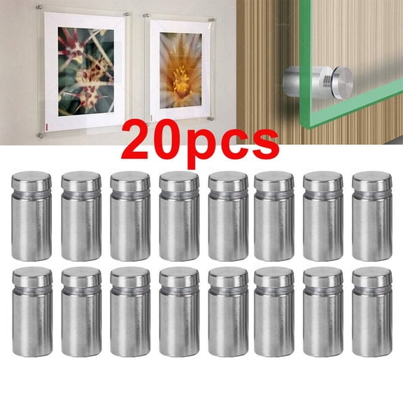 Ana 20Pcs Acrylic Picture Frame Bolts Fasteners Glass Sign Standoff Nail Wall Mount Standoff Holder Stainless Steel Advertise Fixing Home Decor
