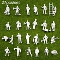 thumbnail image 1 of Ana 27PC White Model Railway Train Worker People Figures HO OO Gauge 20mm Plastic for Diorama Layout Scenes 1:87 Scale, 1 of 5