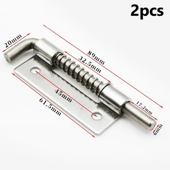 Ana 2PCS Spring Loaded Latch Bolt Stainless Steel Rebound Pin Window Cabinet Security Door Bolt Latch Anti-theft Household Hardware Home Decor