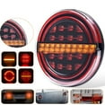 Ana 2Pcs 5.3\" Amber Round LED Trailer Light With Brake Light DRL Amber