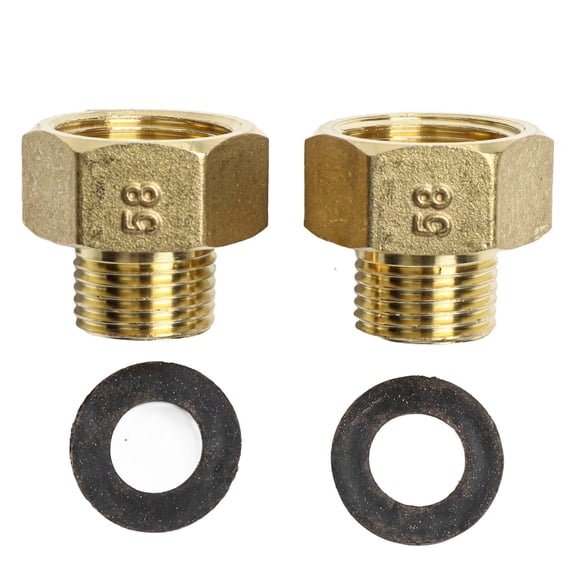 Ana 2Pcs Brass Hex Bushing Reducing Connector 1 Inch Female X 1/2 Inch Male Thread Industrial Pipe Connecting And Converting Home Decor