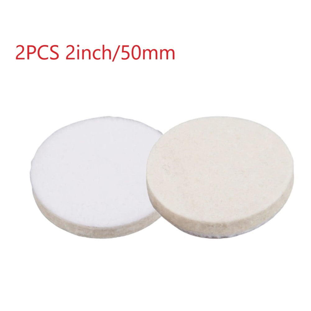 Ana 2pcs 2 Inch Felt Polishing Buffing Round Grinding Wheel Wool Polisher Disc Pads