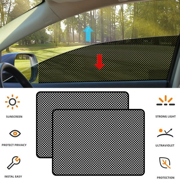 Ana 2pcs 30x40CM Car Sunshades Electrostatic Sticker Side Window Sunshades Sunscreen Film UV Sticker Blocks Cover Styling