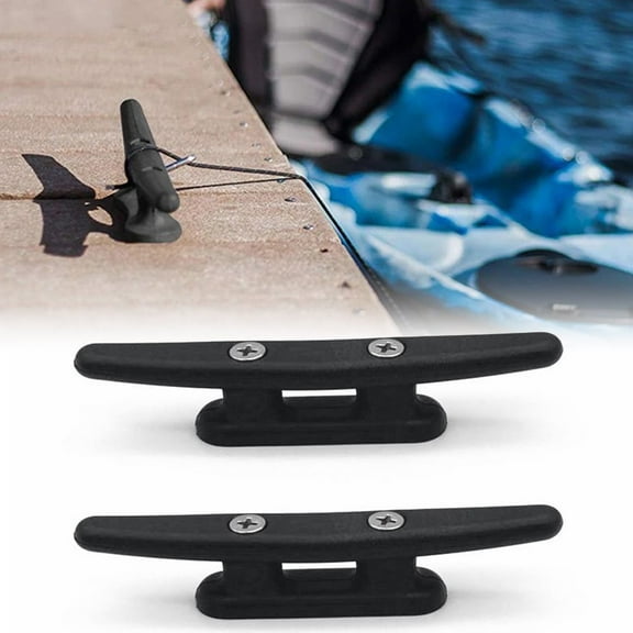 Ana 2pcs Boat Accessories Black Nylon 2 Hole Cleats - Marine Boat Deck Rope Ties Secure Dock Fix For Securing Rope Whilst Docking An