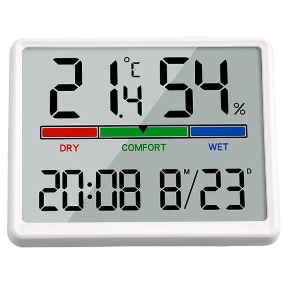 Ana 3.5inch Electronic Clock Home Indoor Temperature Humidity Meter LCD Digital Thermometer Hygrometer Sensor Gauge Weather Station Home Decor