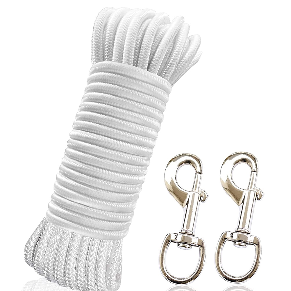 Ana 38 Feet Flag Pole Halyard Rope White 1/4" Diameter, with 2 pcs Flag ...