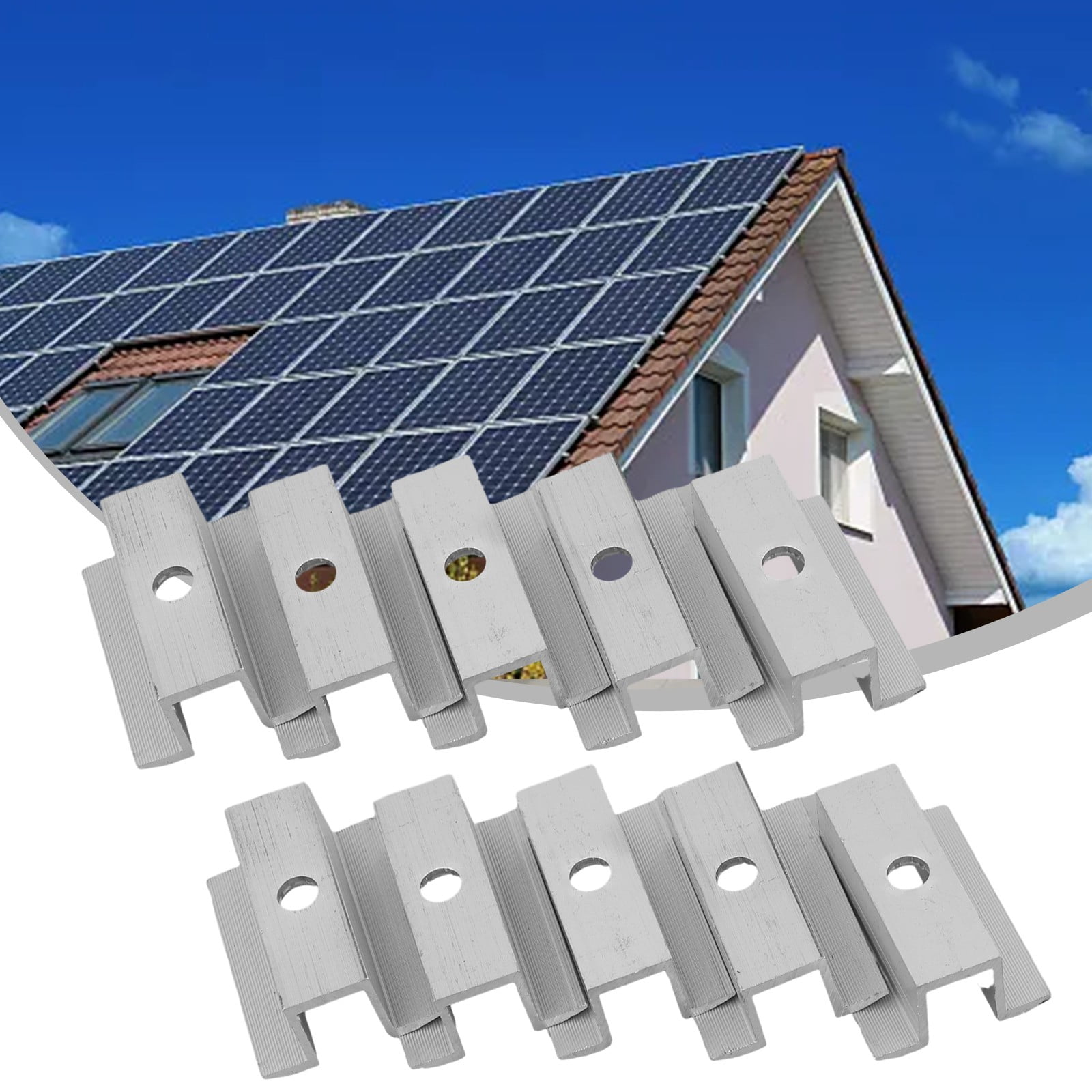 Solar Module Mini Clip Ana 4/10 Pieces Of Solar Mid-clip Photovoltaic Bracket Height 25-50MM ...