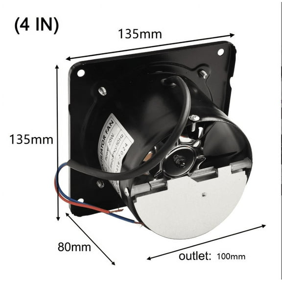 Ana 4 Inch Exhaust Fan Kitchen Exhaust Fan For Window Wall Mounted Bathroom 80W Home Decor