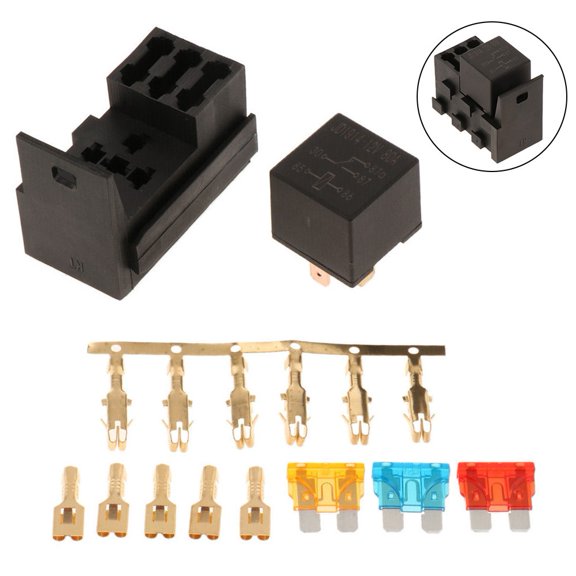 Ana 4-Slot Relay Fuse Holder Box 3 Blade Fuses Socket Holder for Automotive Boat
