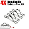 Ana 4Pcs 5mm Stainless Steel Wire Eye Strap Boat Marine Tie Down Hook