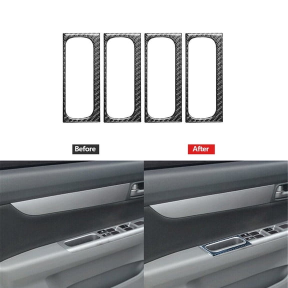 Ana 4Pcs Car Inner Door Handle Cover Sticker Trim Real Carbon Fiber Decal Interior Accessories For Suzuki For Grand-Vitara 2006-2013