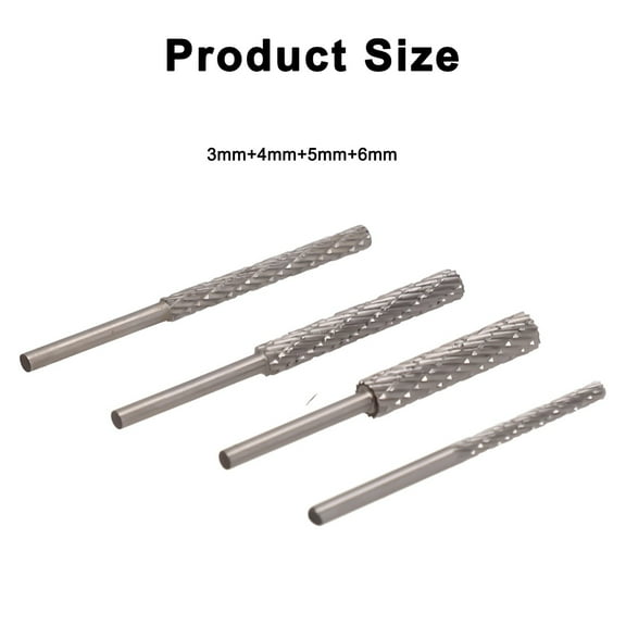 Ana 4pcs/Set 3mm Shank HSS Rotary Burr Tool For Dremel Carbide Rotary Burrs Tools Wood Stone Metal Root Carving Milling Cutter Home Decor