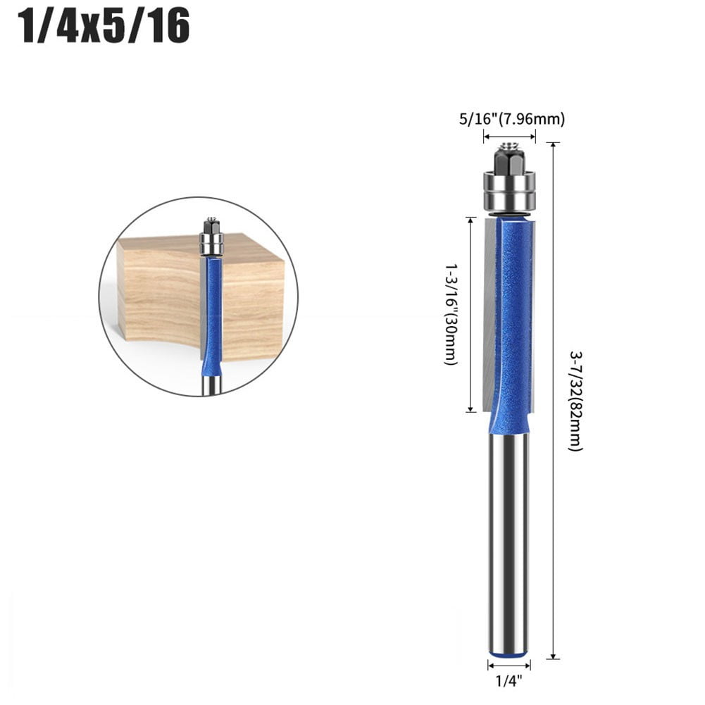 Ana 6MM Shank Double Bearing Flush Trim Bit Router Bit Woodworking
