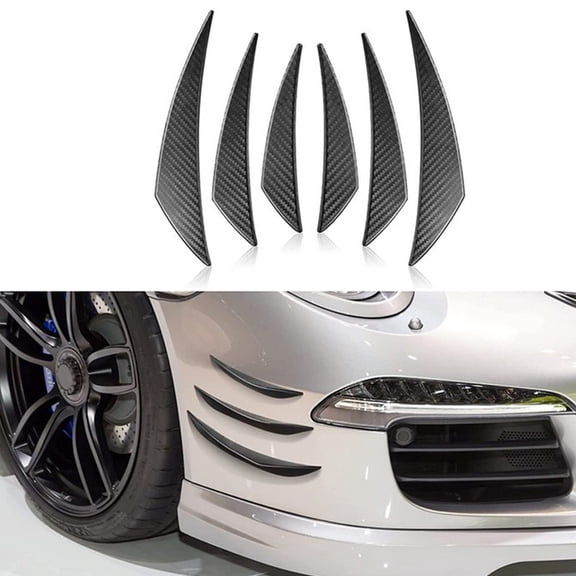Ana 6Pcs Universal Car Spoiler Canards Kit Front Bumper Lip Splitter Decal Sticker
