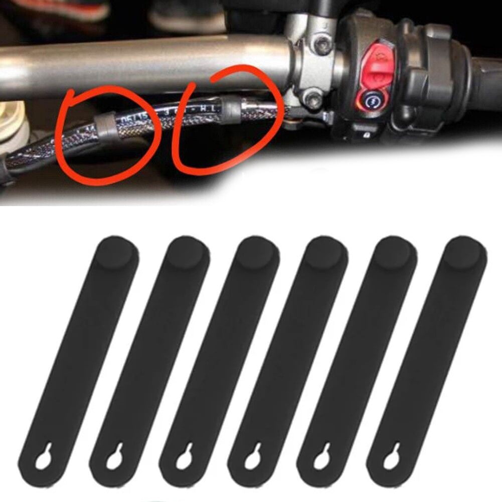 Black Rubber Band Motorcycle Parts For Frame Securing Wiring Harness Cable Tie E