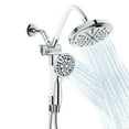 thumbnail image 1 of Ana Bath Dual Shower Heads with TWO FLEXIBLE/BENDABLE SHOWER ARM EXTENSIONS - 7" 2-in-1 Rainfall Shower + 10-Spray Settings Hand Showerhead w/Power Jet Clean and Pause Mode (Chrome), 1 of 9