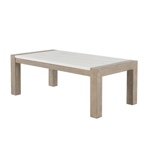 Ana Beige Marble Top Coffee Table with 4 Leg Base