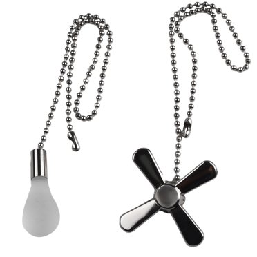Softball And Bat Ceiling Fan Pull Chain Set (2 Pack) - Silver/Chrome, Brass