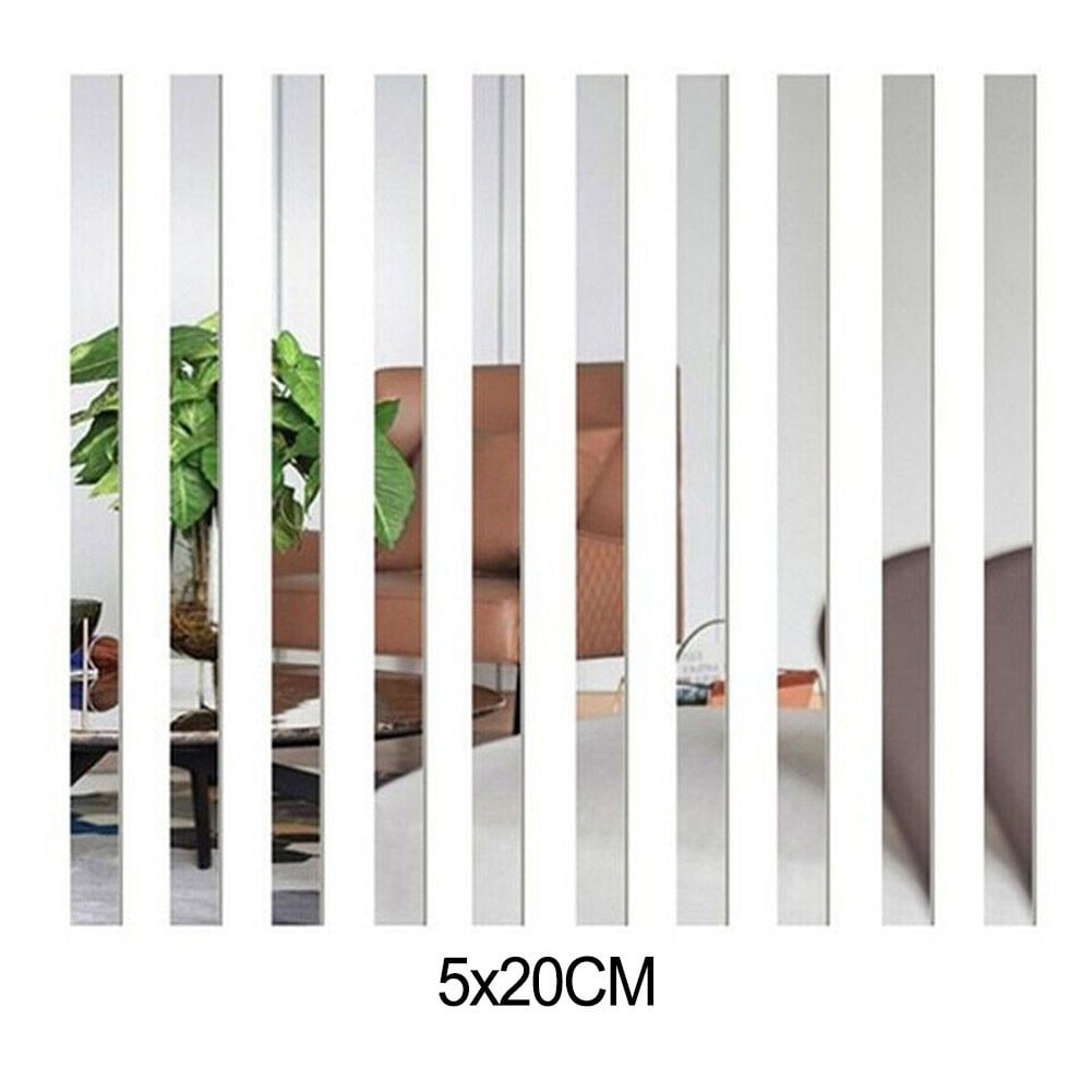 Ana Decorate Your Space with 10Pcs Long Strip Acrylic Mirror Mosaic