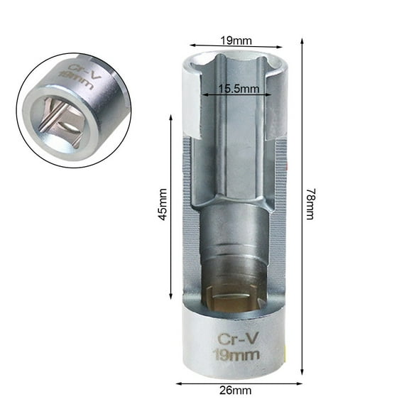 Ana Diesel Fuel Injector Pipe Hexagonal Opening Removal Sleeve Oxygen Sensor Wrench