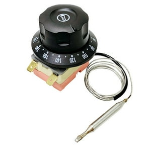 Ana Electric Oven Thermostat Adjustable Temperature Controller Switch 60-200 2 Pin 60-200 Degrees Electric Oven Fryer Knob Thermost Home Decor