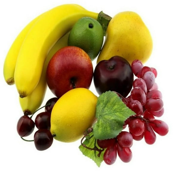 Ana Fake Fruit Artificial Realistic Lifelike Decorative Foam Fruits & Vegetables for Hand Made Home, Kitchen, Party Decor (1 Set Assorted Fruit Mix)