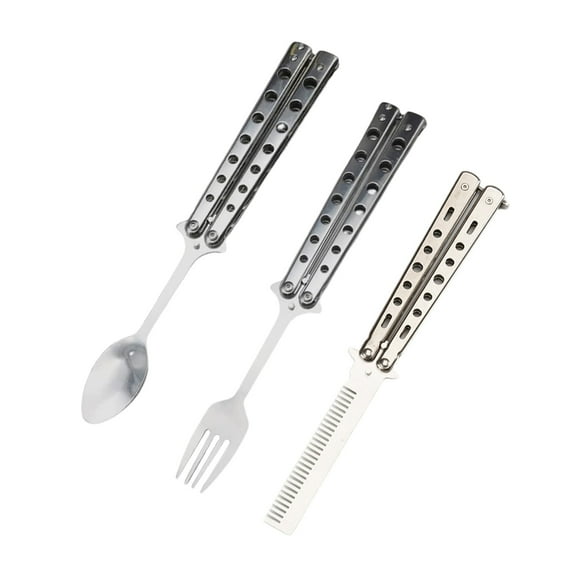Ana Foldable Butterfly Fork Spoon For Camping Utensil Set for Outdoor Adventures