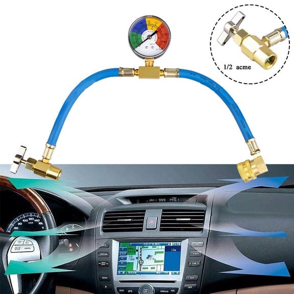 Ana For R134A Car Air Conditioning Recharge Measure Kit Gas Gauge with Filling Hose