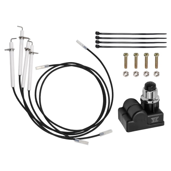 Ana Griddle Grill Ignition Kit Push Button Electronic Battery Operated Replacement Parts with Ceramic Ignition Pins and Screws