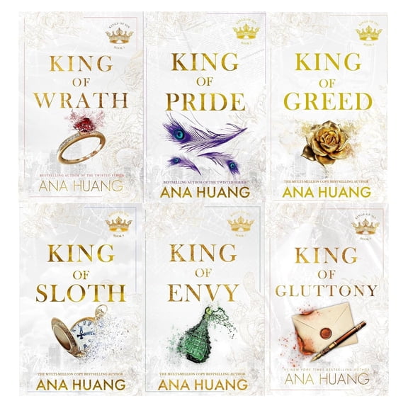 Ana Huang Kings of Sin Series Complete 6 Books Collection Set King of Wrath, Pride, Greed, Sloth, Envy & Gluttony