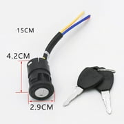 Ana Ignition Key Barrel Switch 3 Wire Position for Electric Scooter E-Bike Lock+Key