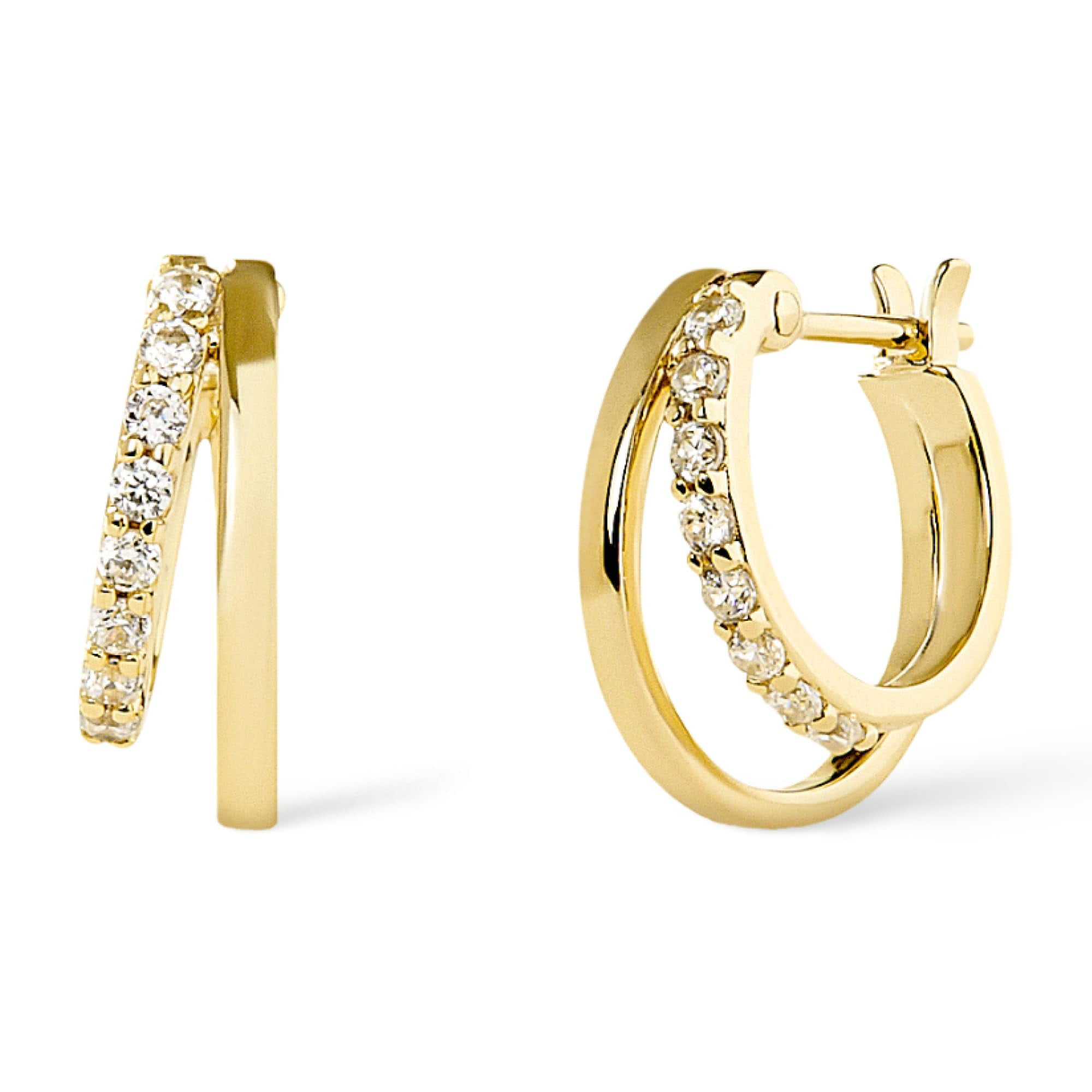 Ana Luisa Toda Double Hoop Earrings for Women Mini 14K Gold